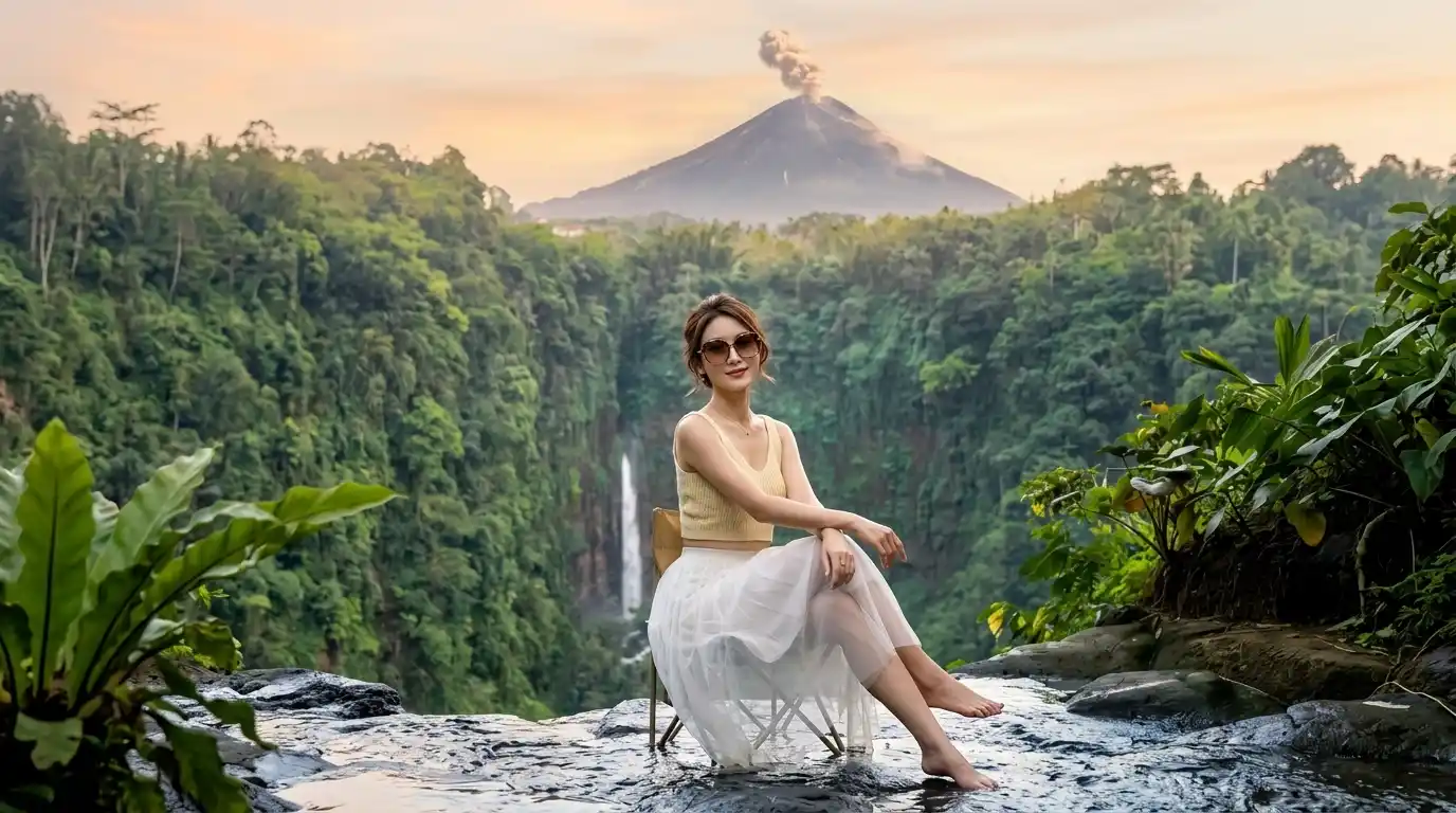 น้ำตกฝ้ายสีฟ้า - DMB Indonesia