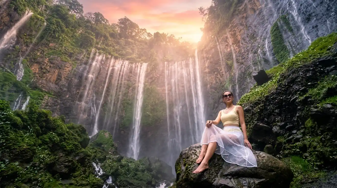 Tour Jawa Timur: Air Terjun Tumpak Sewu, Bromo Sunrise & Kawah Ijen Blue Fire (3D2N)
